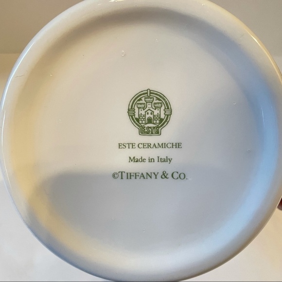 Vintage Tiffany & Co. Este Ceramiche Made in Italy plaid pitcher green and red - Picture 5 of 5